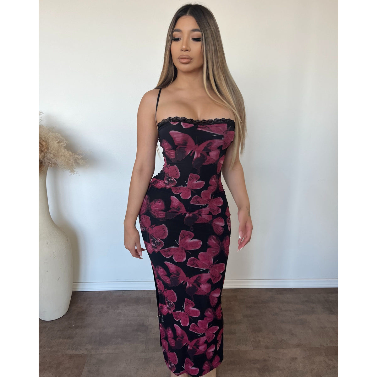 Butterfly Dress (Black/Pink)