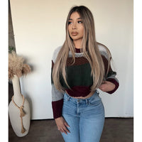 Sabrina Sweater Top (Wine Multi)