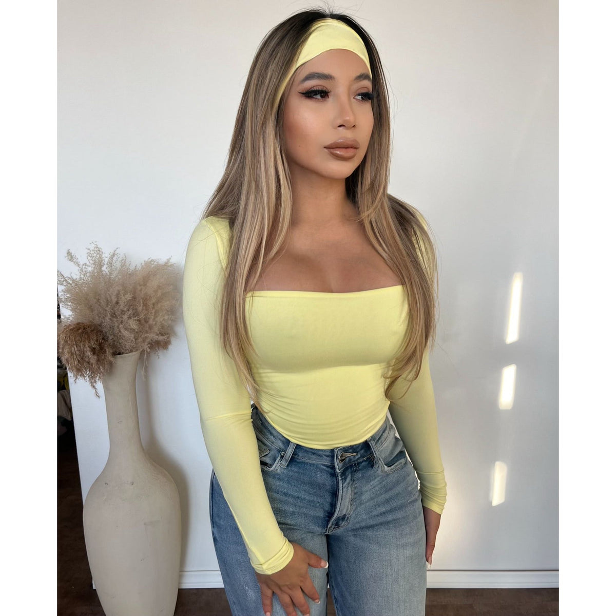 Veronica headband top (yellow)