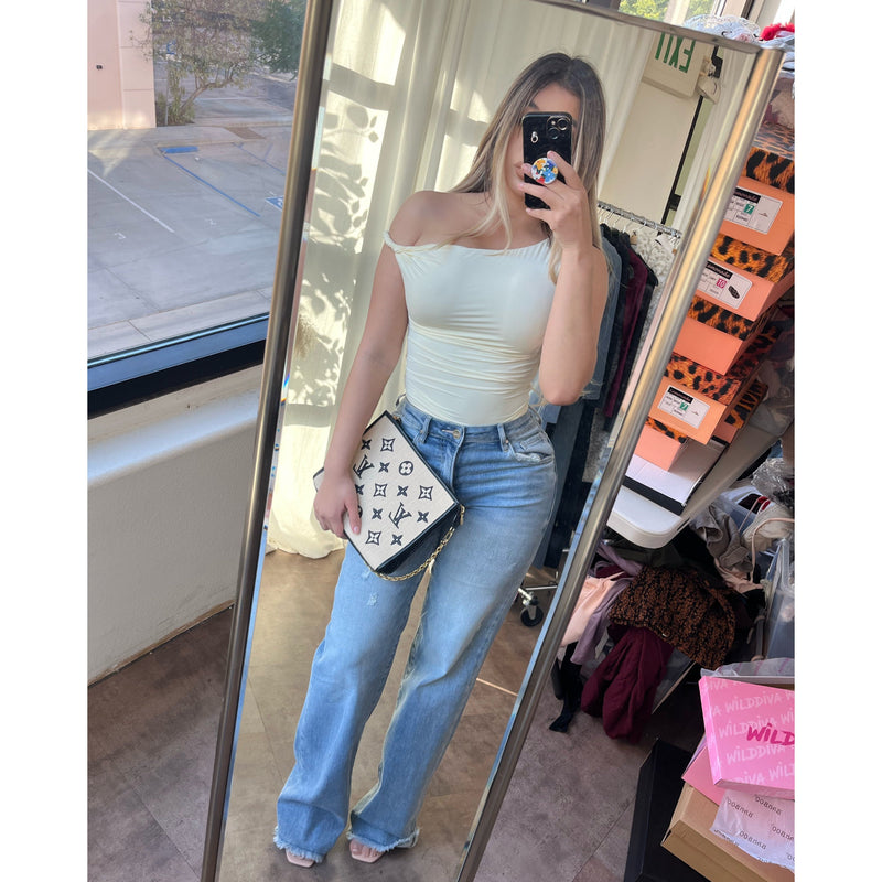 Jamie One Shoulder Top (Butter)