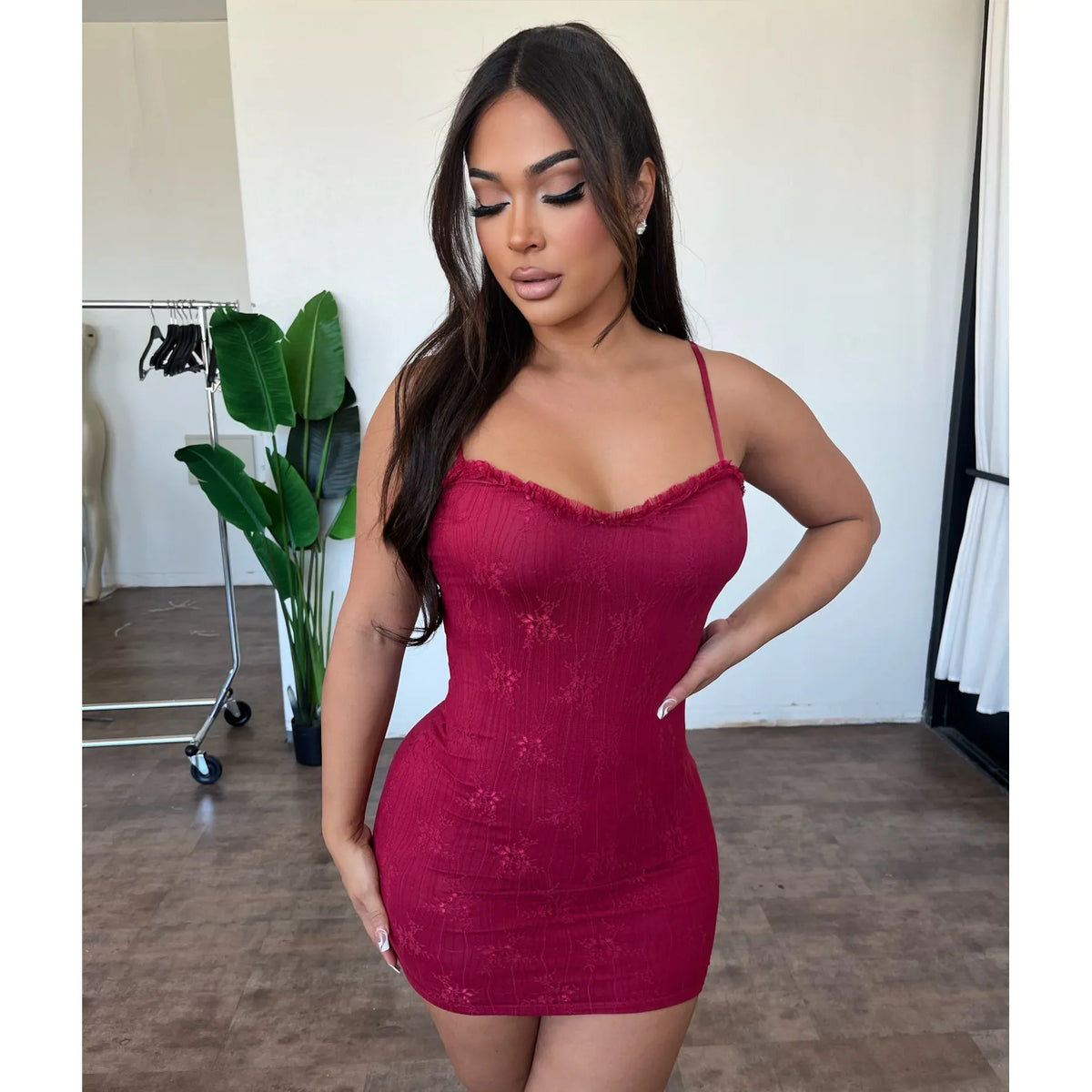 Brenda Mini Dress (Burgundy)