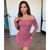 Jacky lace Mini Dress (Dusty Rose)