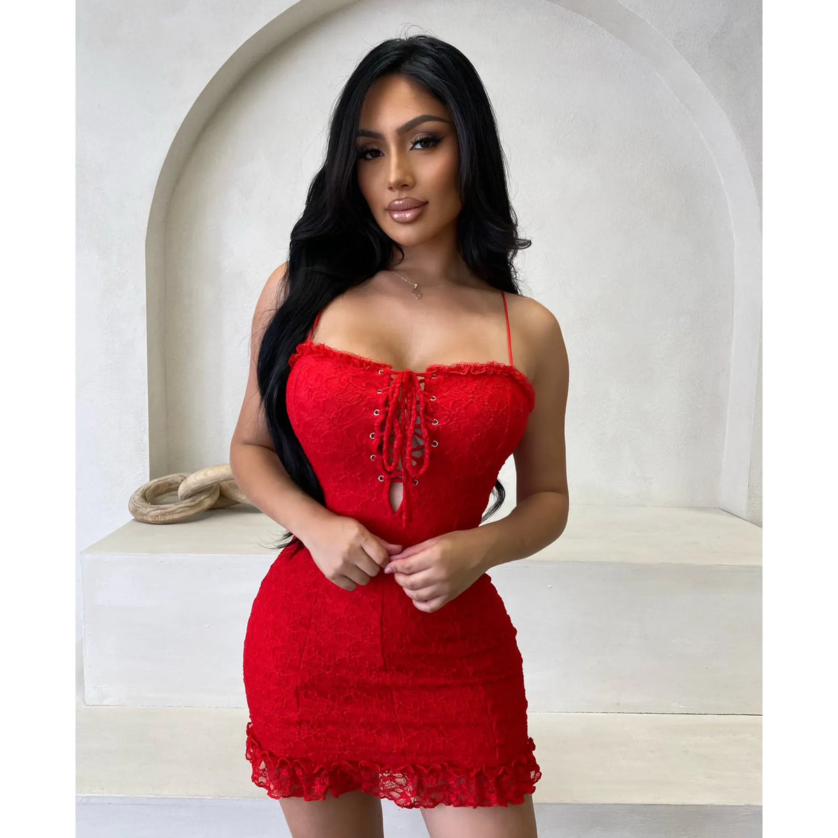 Cassie Mini Dress(Red)